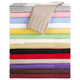 Luxury Home Collection 4-piece Pleated Microfiber Sheet Set