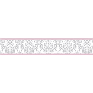 Sweet Jojo Designs Pink, Grey and White Elizabeth Modern Wall Paper Border