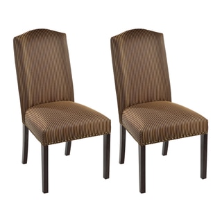 Marbella Mahogany Camelback Nail Trim Dining Chairs (Set of 2)