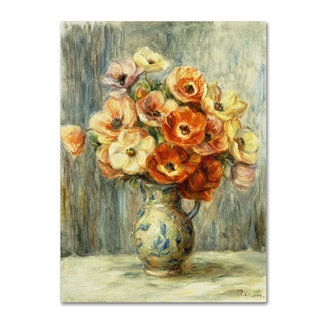 Pierre Renoir 'Vase d'Anemones' Canvas Art