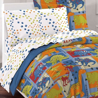 Dream Factory Dinosaur Blocks 7-piece Bed in a Bag with Sheet Set