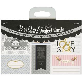 Bella! Wedding Project Cards Die-Cuts 4 X6 18/Pkg - With Foil Accents
