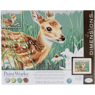 Paint By Number Kit 14 X11 - Fawn And Flowers