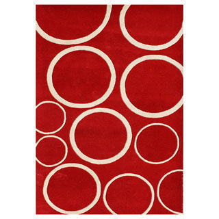 Alliyah Handmade Red New Zealand Blend Wool Rug (9' x 12')