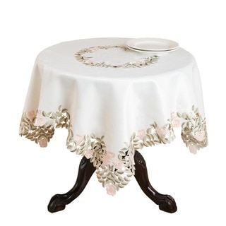 Embroidered and Cutwork Floral Table Cloth or Runner