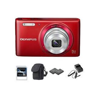 Olympus Stylus VG-180 16MP Red Digital Camera 16GB Bundle