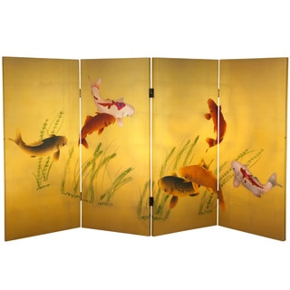 3-foot Tall Double-sided Seven Lucky Fish Canvas Room Divider
