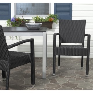 Safavieh Indoor/ Outdoor Kelda Black Arm Chair (Set of 2)