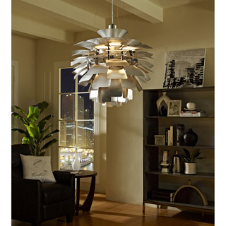 Artichoke-style Silver 24-inch Modern Chandelier Lamp