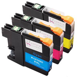 Sophia Global Compatible Ink Cartridge Replacement for LC105 XXL (1 Cyan, 1 Magenta, 1 Yellow)