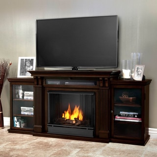 Real Flame Calie Dark Walnut 67 in. L x 18 in. D x 30.5 in. H Entertainment Center Gel Fireplace