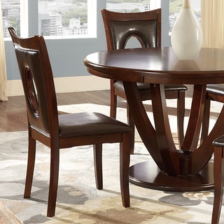 TRIBECCA HOME Miraval Cherry Brown Hole-back Dining Chairs (Set of 2)