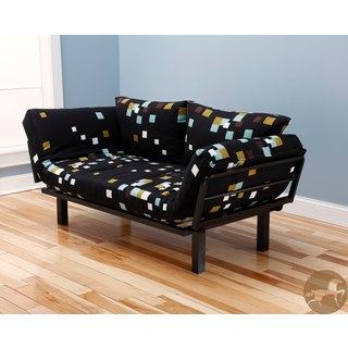 Christopher Knight Home Multi-Flex Black Metal Daybed/Lounger with Geometric Black Mattress and Pilllows Set