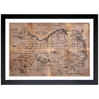 Oliver Gal 'Ghost Towns Map 1866' Framed Print Art