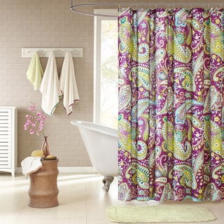 Intelligent Design Kayla Purple Paisley Shower Curtain