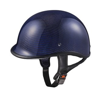 GLX Carbon Fiber Blue Polo Half Helmet