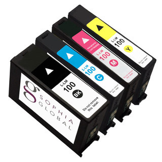 Sophia Global Compatible Ink Cartridge Replacement for Lexmark 100 (1 Black, 1 Cyan, 1 Magenta, 1 Yellow)