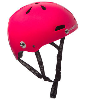 Punisher Skateboards Youth 13-vent Metallic Flake Neon Hot Pink Dual Safety Certified BMX Bike & Skateboard Helmet, Size Medium