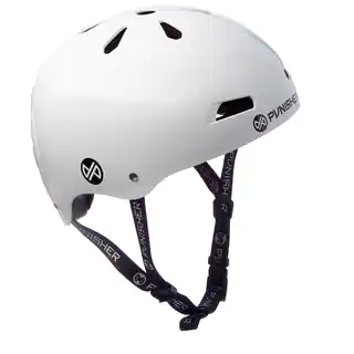 Punisher Skateboards Youth 13-vent Metallic Flake Bright White Dual Safety Certified BMX Bike and Skateboard Helmet, Size Medium