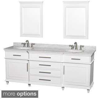 Wyndham Collection Berkeley White 80-inch Double Bathroom Vanity