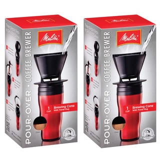 Melitta '64014' Ready Set Joe Red Pour-over Coffee Brewer Travel Mug (Set of 2)