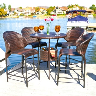 Christopher Knight Home Multibrown Wicker Outdoor Bistro Bar Set with Ice Pail