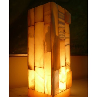Handmade 11.5-inch Alabaster Accent Lamp , Handmade in Egypt