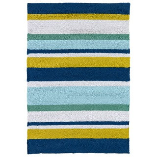 Indoor/ Outdoor Luau Multicolored Stripes Rug (2' x 3')