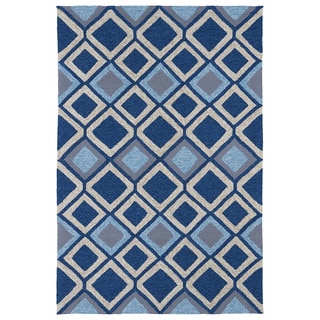 Indoor/ Outdoor Fiesta Moroccan Blue Rug (7'6 x 9')