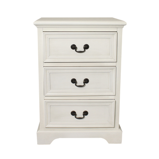Casa Cortes Hand-painted 3-drawer Antique White Solid Wood Night Stand