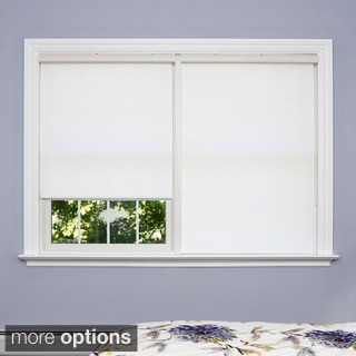 Aurora Home Premium White Wood Look Roller Window Shade
