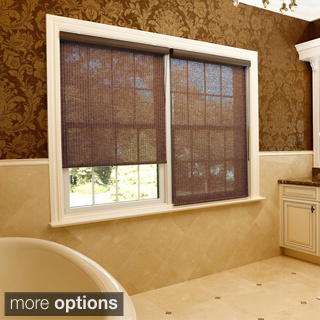 Aurora Home Premium Single-roller Brown Fabric Window Shade