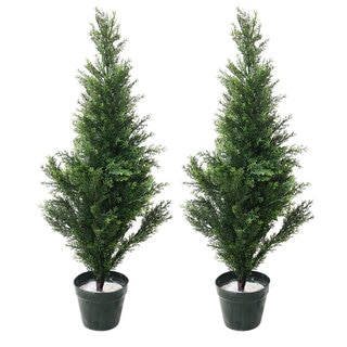 Romano 3-foot Indoor/ Outdoor Topiary Cedar Trees (Set of 2)