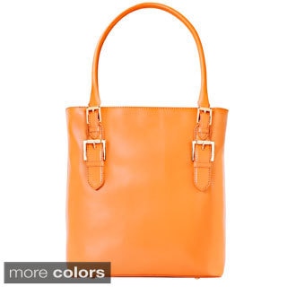 Isaac Mizrahi Emily Removable Camera and Tech Compartment Genuine Leather Tote Bag