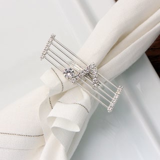 Detti Originals Silvertone Crystal Staff and Note Napkin Rings (Set of 4)