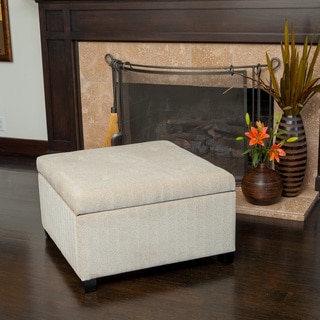 Samona Wheat Tufted Fabric Storage Ottoman by Christopher Knight Home