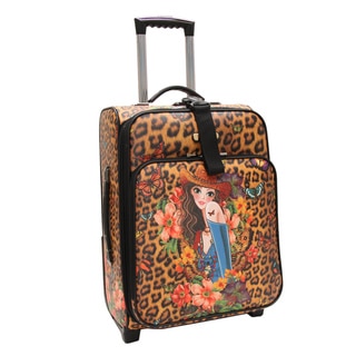 Nicole Lee Cleo Print Collection 20-inch Sandra Camel Carry On Rolling Expandable Upright
