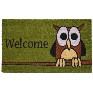 'Owl Welcome' Coir/ Vinyl Weather Resistant Doormat (1'5 x 2'5)