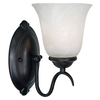 Fletcher 1-light Frosted Glass Oil-Rubbed Bronze Wall Sconce