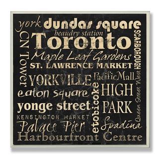 Carole Stevens 'Toronto Landmarks' Square Typography Wall Plaque
