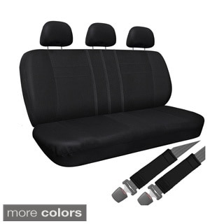 Oxgord Two-toned Striped 60/40 Split Bench 8-piece Seat Cover Set