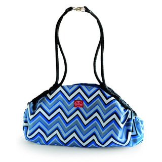 2 Red Hens Toy Nanny Play Mat and Tote in Blue Chevron