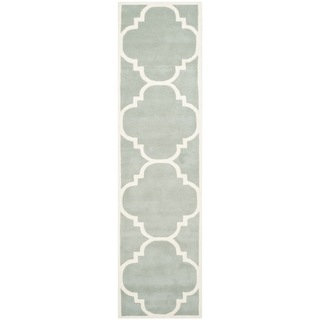 Safavieh Handmade Moroccan Chatham Grey/ Ivory Wool Rug (2'3 x 15')