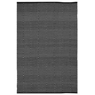 Indo Hand-woven Zen Black/ White Contemporary Geometric Area Rug (3' x 5')