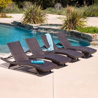 Toscana Outdoor Brown Wicker Lounge by Christopher Knight Home (Set of 4)