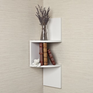 Laminated Corner Shelf in White Finish