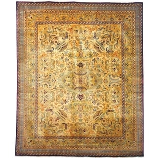 Safavieh Hand-knotted Lavar Creme/ Gold Wool Rug (8' x 10')