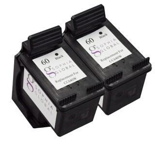 Sophia Global Remanufactured Ink Cartridge Replacement for HP 60 (2 Black)
