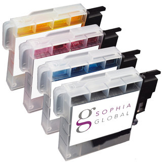 Sophia Global Compatible Ink Cartridge Replacement for Brother LC61 (1 Black, 1 Cyan, 1 Magenta, 1 Yellow)