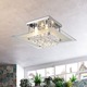 Thumbnail 1, Lucia Square Chrome and Crystal Flush Mount 4-light Chandelier - N/A.